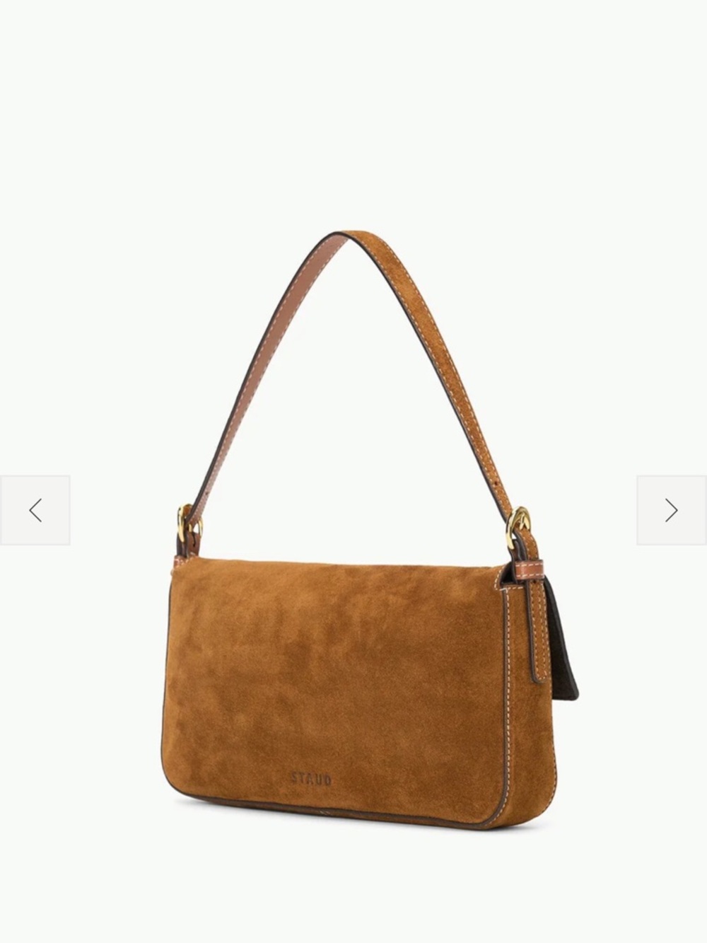 STAUD HARLOW BAG TAN SUEDE - Picture 3 of 9